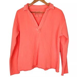 NEW Frank & Eileen Patrick Popover Henley in Coral